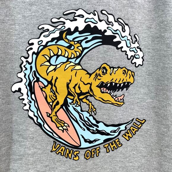 Vans Off the Wall hoodie surf dino heather gray youth XL - Picture 4 of 8